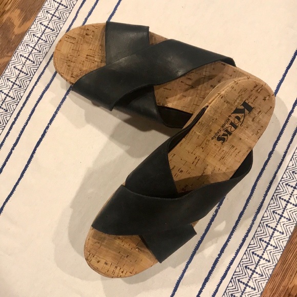 KorkEase Shoes 3 For 25 Korks Black Leather Sandals Euc 85 Medium